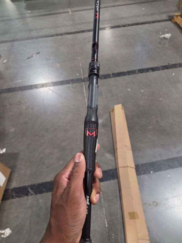View 2 of ***JUST THE POLE, REEL NOT INCLUDED*** Lew’s MACH Jacked Baitcast Reel and Fishing Rod Combo, 7-Foot 1-Piece Medium-Heavy Power Fast Action HM50 Graphite Rod, 7.5:1 Gear Ratio, Tanso Tech Frame, Right-Hand Retrieve, Charcoal/Black/Red