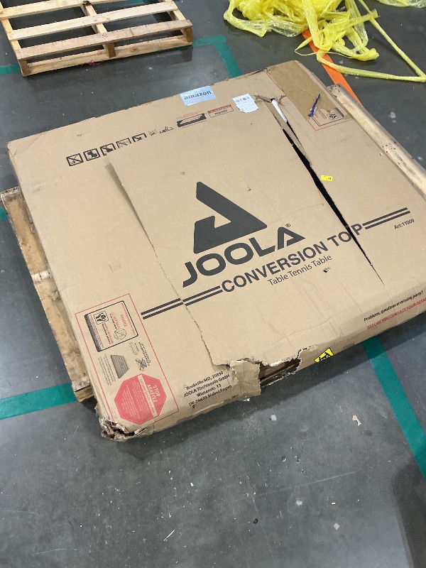 Photo 1 of *MISSING PARTS - Missing all the hardware*
JOOLA Table Tennis Conversion Top with Net Set - Full Sized MDF Ping Pong Table Top for Pool Table - Quick Assembly with Foam Backing to Protect Billiard Table