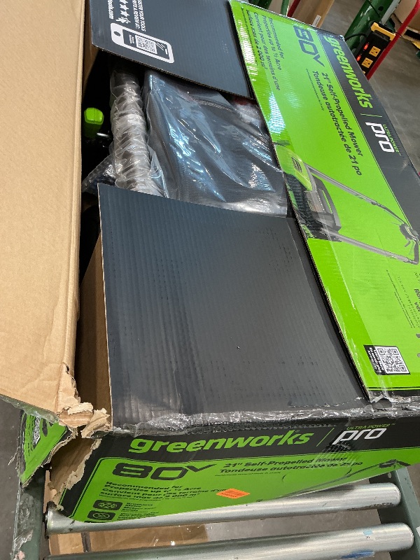 Photo 1 of ** sold as is no refund/return** Greenworks 80V 21" Self-Propelled Cordless Lawn Mower – Brushless Motor, LED Lights, 4.0Ah Battery & Rapid Charger (75+ Compatible Tools)