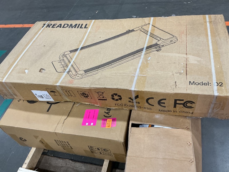 Photo 1 of *MAJOR DAMAGE*
Walking Pad with 15% 12-Level Auto Incline & Handle Bar, Trisomy 3.5HP Foldable Under Desk Treadmill, 450 LBS Capacity Treadmills for Home Hiking with UI Screen, Bluetooth Speaker, Remote, RGB Light