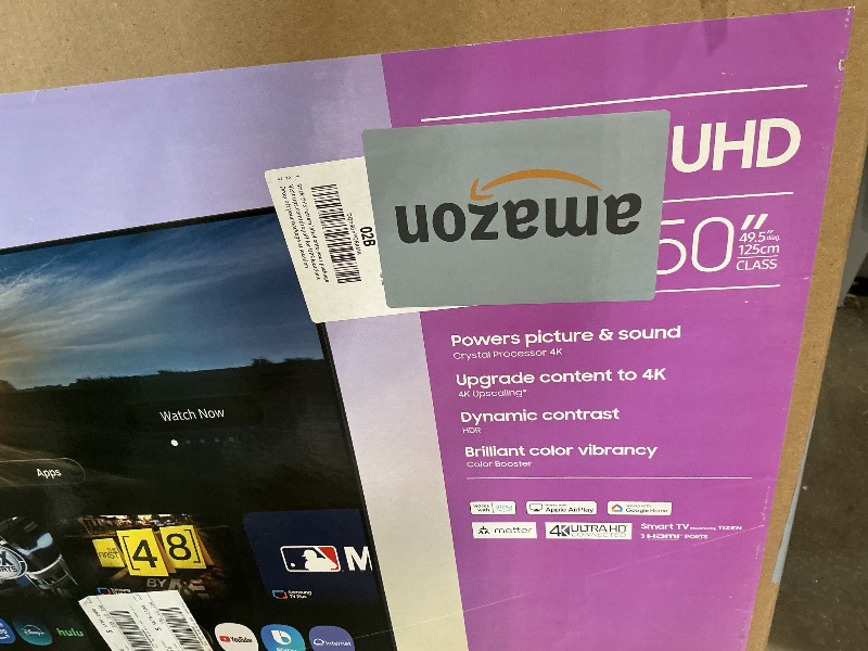 Photo 1 of *MAJOR DAMAGE*
Samsung 50-Inch Class Crystal UHD U8000F 4K Smart TV (2025 Model) Endless Free Content, Crystal Processor 4K, MetalStream Design, Knox Security, Alexa Built-in