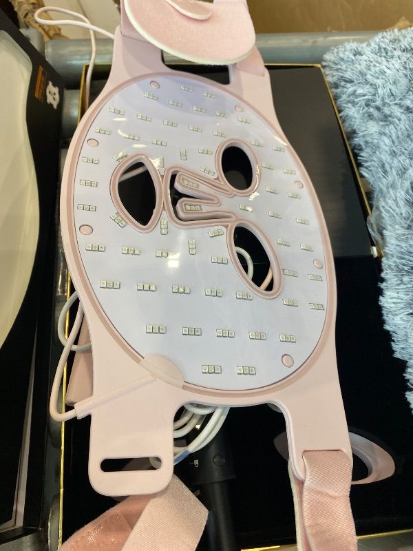 Photo 1 of **PARTS ONLY** INTEO Red Light Therapy for Face, 3 Modes Portable Led Face Mask Light Therapy with Remote, Infrared Light Mask with Timing Function, Led Light Therapy At Home, Pink