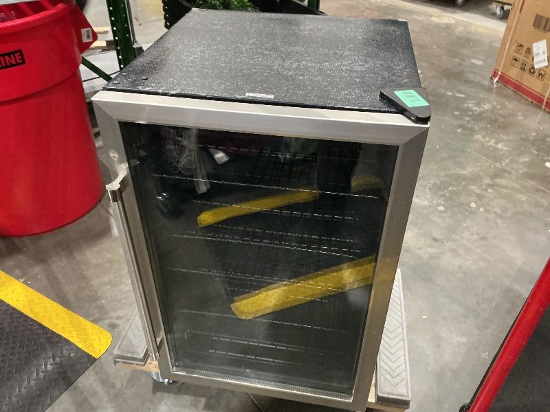 Photo 1 of *MAJOR DAMAGE*
Electactic Wine Cooler 37 Bottle Freestanding Fridge with Stainless Steel Reversible Glass Door, 145 Can Beverage Refrigerator Quiet Compressor for Home Kitchen Bar, 4.5 Cu.ft Silver SLIGHTLY USE