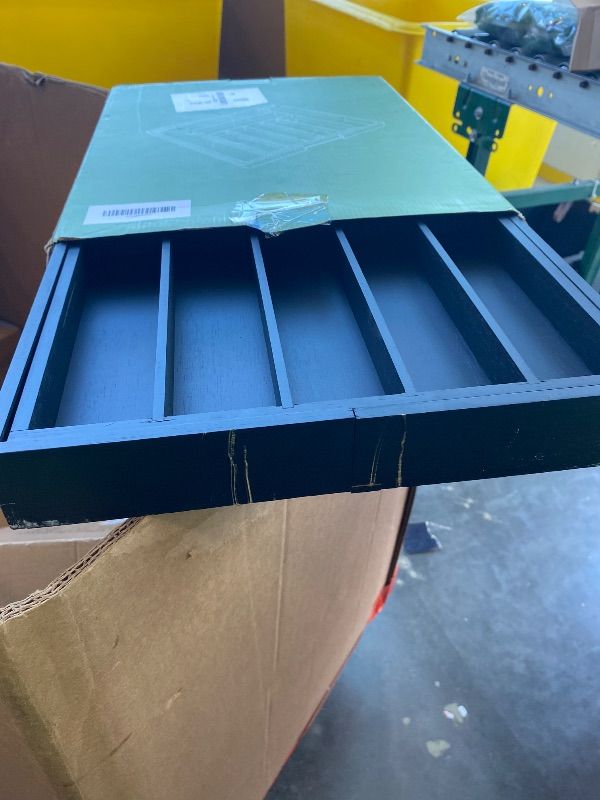 View 3 of ***Minor Damage*** Purawood Expandable Bamboo Drawer Organizer 7-9 Slots, Black