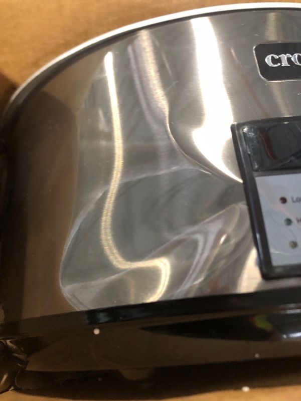 Photo 1 of **SOLD AS IS NO REFUND/RETURN** SEE COMMENTS!~
Crock-Pot Large 8-Quart Programmable Slow Cooker with Auto Warm Setting Black Stainless Steel