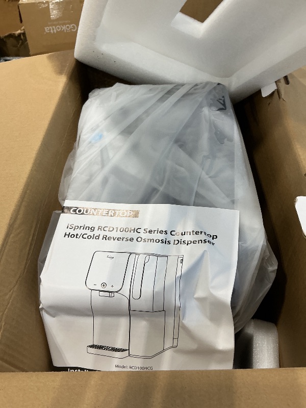 Photo 1 of [PARTIAL SET MISSING PARTS] [ITEM IN NONFUNCTIONING] iSpring RCD100HCG Hot & Cold Reverse Osmosis System Countertop, Alkaline RO Water Filter Dispenser, 9 Temperature & 6 Dispensing Volume Options, TDS & Filter Lifespan Monitor, Plug and Play