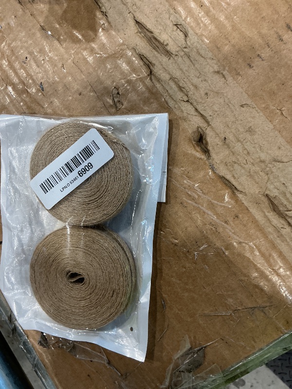Photo 1 of 1/4 Inch Natural Burlap Ribbon Jute Ribbon, 4 Rolls Brown Fabric Craft Ribbons for Wrapping Wedding Big Bow, Event Party Home Bows Crafts Decoration and DIY Craft