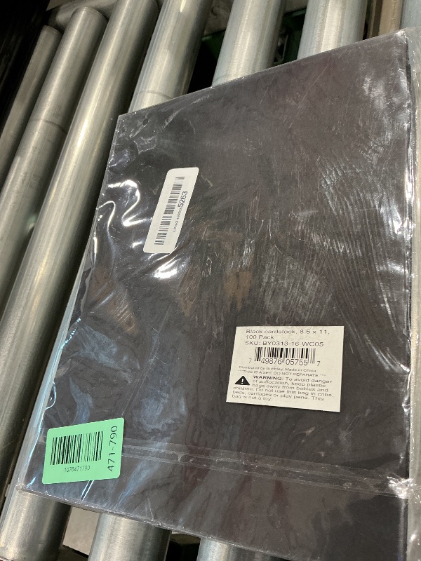 View 1 of 100 Sheets Cardstock Paper - 8.5 x 11 Black Thick Paper, 80lb Card Stock Printer Paper for Invitations, Scrapbooking, Crafts, DIY Cards