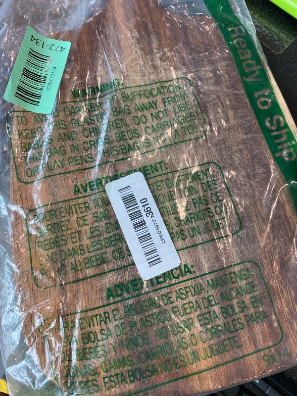 Photo 1 of *MAJOR DAMAGE*
Wood Cutting Board, 17.2" x 8" x1", Chopping Board, Bread and Cheese Board, Serving Board, Solid Single Piece, No Joint, No Glue
