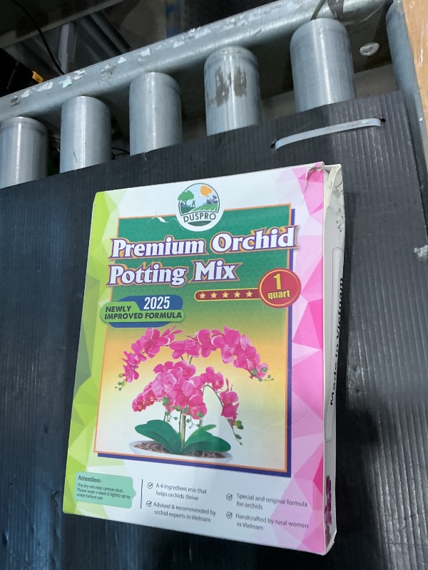 Photo 1 of [Upgraded] DUSPRO Orchid Potting Mix for Repotting with Forest Moss, Pine Bark, Perlite & Pumice, Orchid Bark Potting Mix, Orchid Repotting Soil, Drainage Indoor Potting, Orchid Pot Not Included,1 QRT