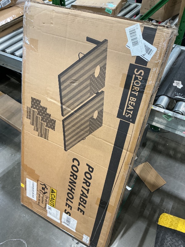 Photo 1 of *MAJOR DAMAGE*
Portable Cornhole Board Set - Premium MDF Wood Corn Hole Game with 8 Regulation Bean Bags, for Backyard, Camping, and Outdoor Tailgating - Choose 3x2' Tailgate or 4x2' Regulation Size