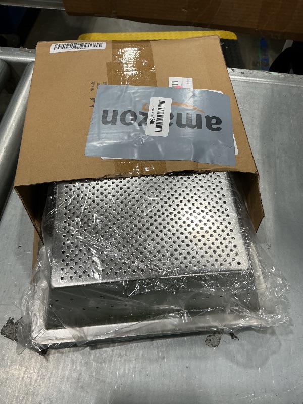 View 2 of ** ONLY ONE ** Tuanse 10 x 10 x 3 Inch Stainless Steel Commercial Floor Drain Strainer Square Floor Drain Filter Accessories for Commercial Kitchen Restaurant Diner Cafe