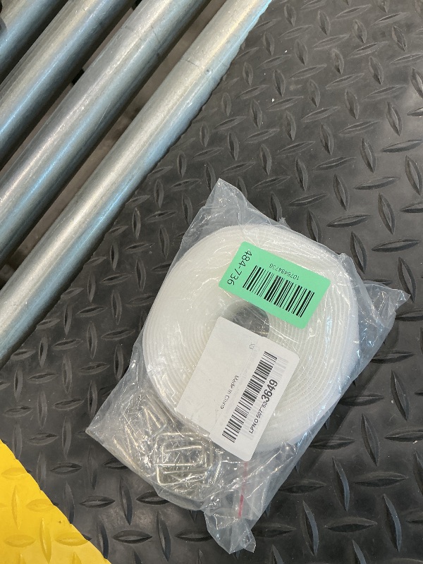 Photo 1 of 1" x16Ft Hook and Loop Straps with 25 Metal Buckles, Adjustable Fastening Cable Straps, Free Cut Length, Reusable Nylon Cable Ties for Organizer or Storage, White