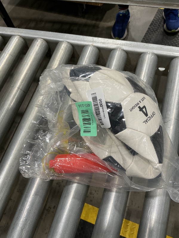 Photo 1 of ***LEAKIN AIR***SPDTECH Soccer Ball Size 4 with Pump Needle Classic White Black Thicker PU Tight Weaved Suitable for Youth Kids Boy Trainning Practice or Gift