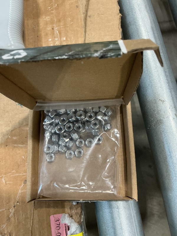 Photo 1 of 10# 24 Nylon Insert Hex Lock Nuts Stainless Locknuts, Hex Drive, Bright Finish, 304 Stainless Steel 18-8 SS, Coarse Thread, 50 of Pack