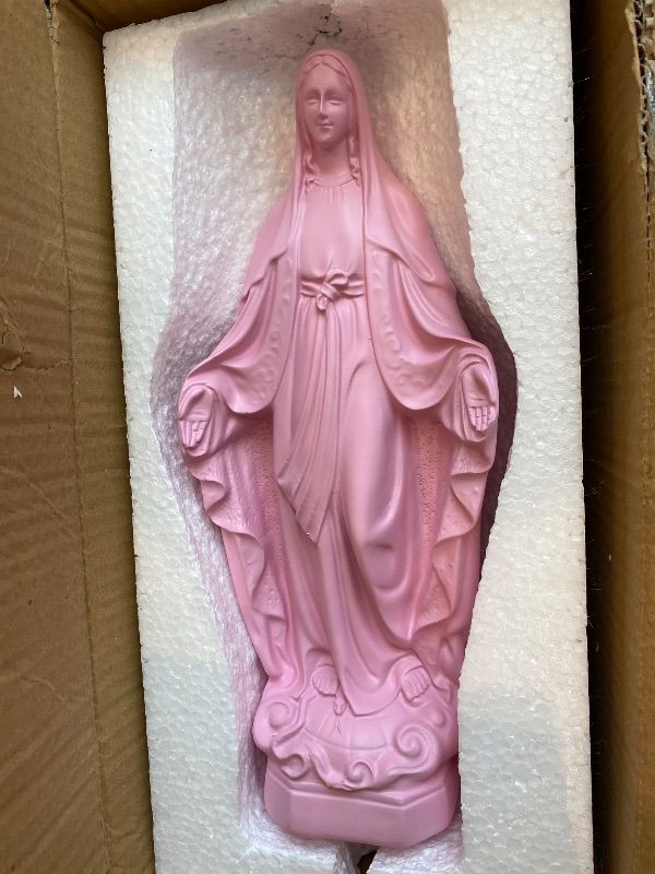 Photo 1 of 12 Inch Virgen de Guadalupe Statues Pink - Pink Virgin Mary Statue, Our Lady of Guadalupe Mother Mary Statue, Catholic Virgencita de Guadalupe, Vrgin Mary Jesus Figurines for Home Decor Gifts