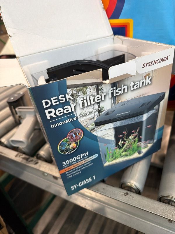 Photo 1 of **MISSING PARTS**
Desktop Fish Tank, 1.2 Gallon Self-Cleaning Smart Aquarium with Filter & 5-Color LED Light, Auto-Cycling Quiet Pump for Betta, Shrimp, Guppy, Goldfish
