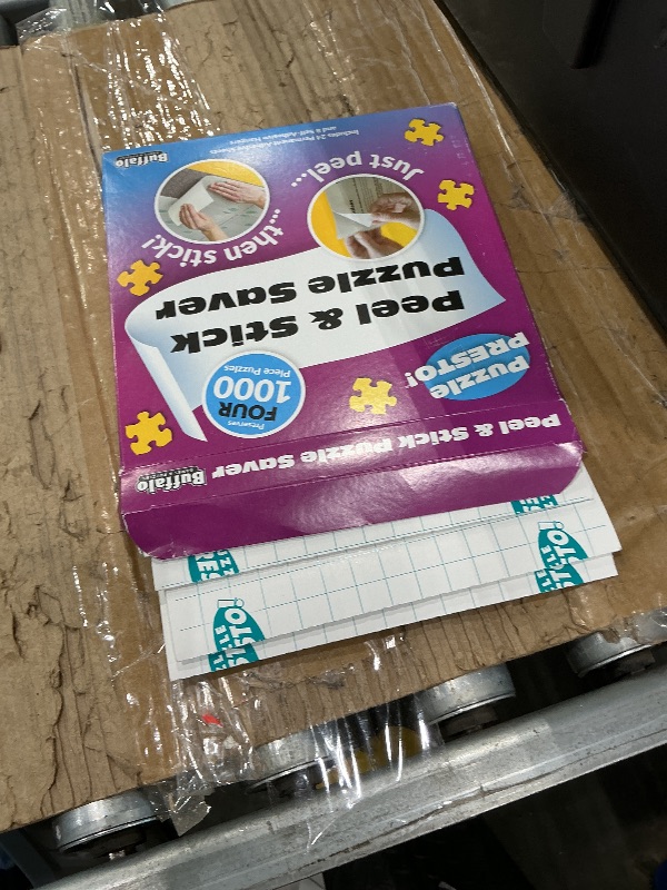 Photo 1 of (4 Pack) Puzzle Presto! Peel & Stick Saver: The Original and Still The Best Way to Preserve Your Finished Puzzle! 24 Adhesive Sheets and 8 Adhesive Hangars.