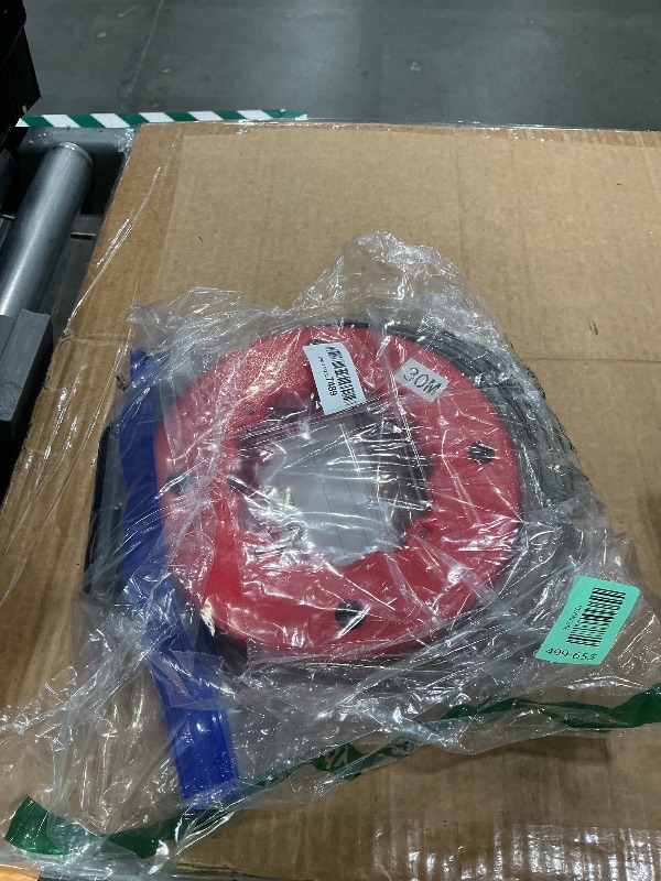 Photo 1 of **UNTESTED**
KINJOEK 100 Feet Steel Fish Tape in Red Plastic Housing Retractable Wire Fish Tape Reel Pulling for Heavy Duty Pulls, Short Runs and Conduit Measuring