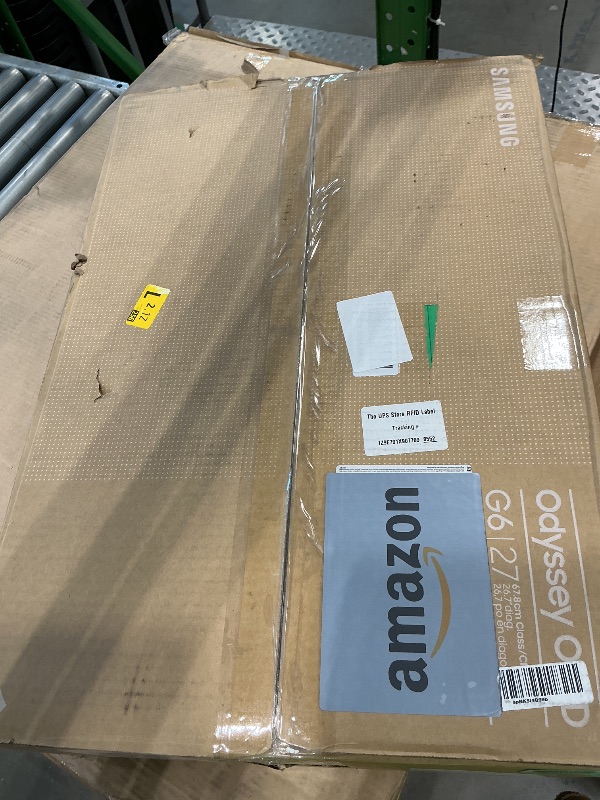Photo 1 of [DAMAGED] [CLERK NOTES] Samsung 27” Odyssey OLED G6 (G60SD) Series Gaming Monitor with QHD & QD-OLED, 360Hz 0.03ms, AMD FreeSync Premium Pro, Anti-Glare, Sleek Design, Cooling System, 3 Year Warranty, LS27DG602SNXZA