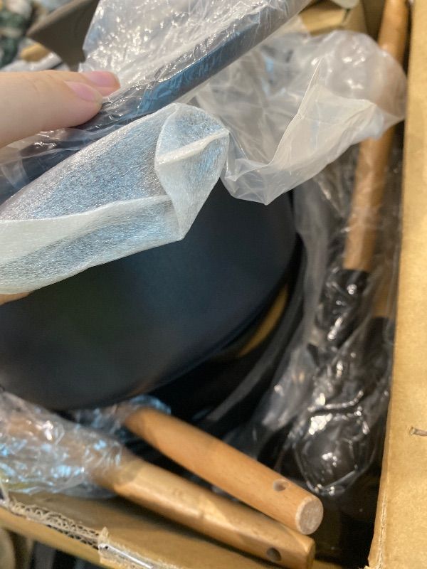 Photo 1 of [MISSING ITEM] Astercook 19 Pcs Pots and Pans Set Non Stick, Black Titanium Induction Kitchen Cookware Sets, Non toxic Healthy Kitchen Cooking Set with Frying Pans Set, PFAS PTFE PFOA PFOS Free, Mothers Day Gifts