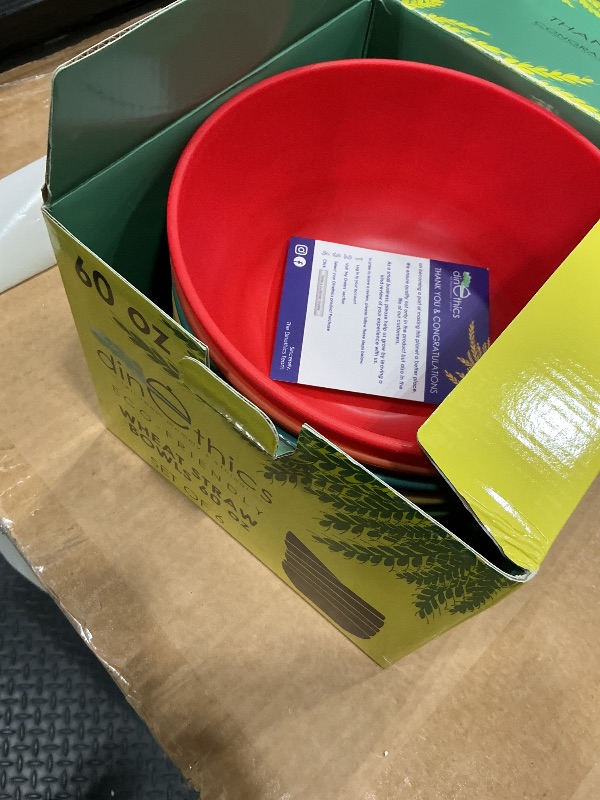 Photo 1 of **UNTESTED**
DINETHICS 60-OZ Big Bowl Set - Unbreakable Microwave Safe Bowls with 6 Large Salad, Serving & Cereal Bowls - Wheat Straw Material - Ideal for Ramen, Soup, Snack & Big Breakfast