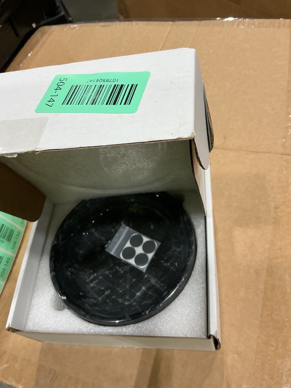 Photo 1 of **CRACKED**
CM CHIC MONDAY Candy Bowl, Marble Candy Dish for Office desk, Marble Bowl for Candy Hard, Coffee, Chocolate, Nuts (Natural Black, 5.9 INCH)