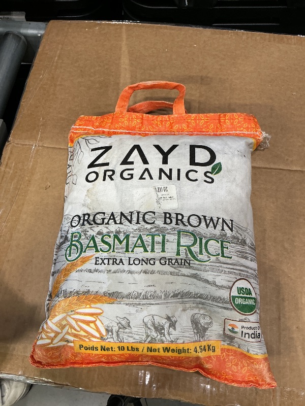 Photo 1 of  Zayd Organics Brown Basmati Rice 5Lbs, Indian Traditional Extra Long Basmati Rice, Vegan, Fresh