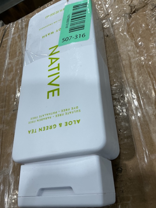 Photo 1 of **USED - MINOR DAMAGE**
Native Body Wash Contains Naturally Derived Ingredients | For Women & Men, Sulfate, Paraben, & Dye Free Leaving Skin Soft and Hydrated |Aloe & Green Tea 18 oz