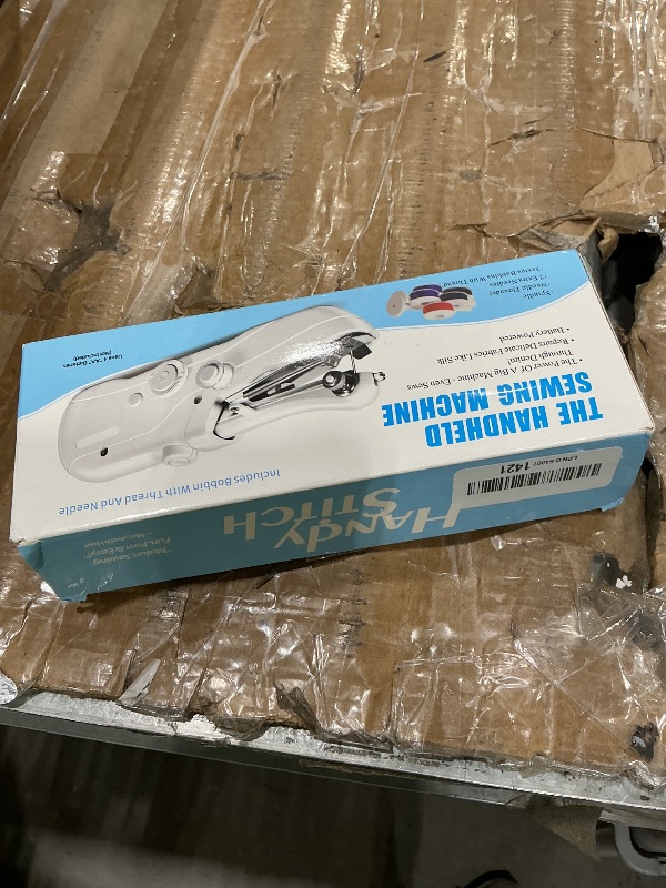 Photo 1 of **UNTESTED**
Portable Handheld Sewing Machine for Adults - Mini Hand Held Sewing Stitching Machine for Beginners - Small Electric Cordless for Quick Fabric Home Travel Clothes Pants DIY Fabric Denim (Black)