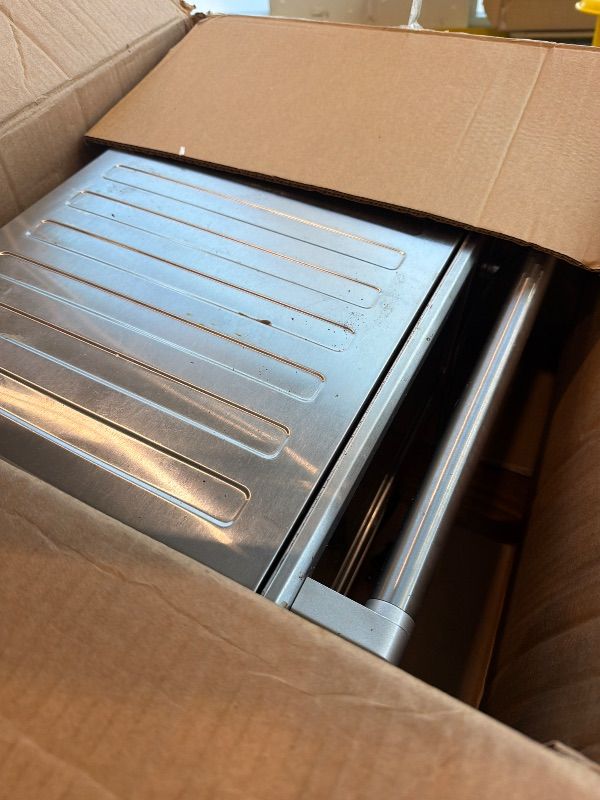 Photo 1 of *MAJOR DAMAGE*
Nuwave Bravo XL Pro Air Fryer Toaster Oven with Grill Combo, 2025 New Ultra-Fast Convection System, 35% Crispier, 2X More Even, 142 Presets, 50-500F, Smarter Probe, PFAS Free, 30QT, Stainless Steel