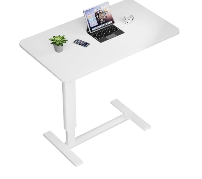 Photo 1 of 
Overbed Bedside Table with Wheels, Adjustable Hospital Over Bed Table, Rolling Laptop Table, Medical Bed Side Table,White