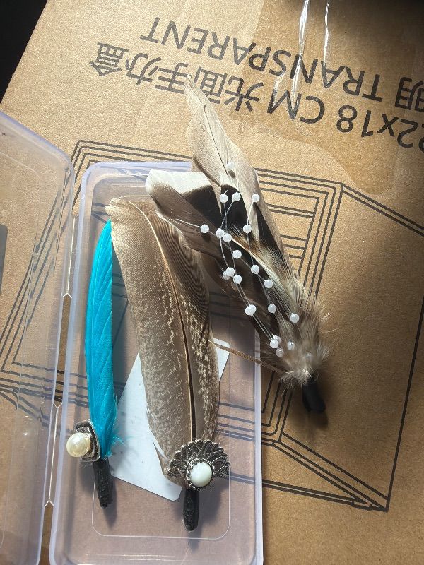Photo 1 of *****ONLY 3 FEATHERS****Naplings Hat Feathers – 5 Pcs Genuine Assorted Feathers for Fedora & Cowboy Hats, Easy Tuck-in Western Wear Decor for Music Festivals, Weddings & DIY Crafts