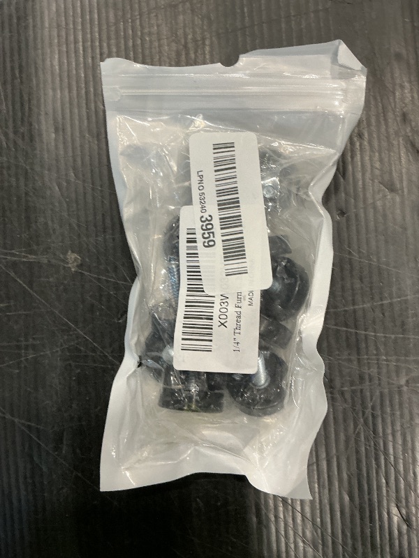 Photo 1 of 1/4" Thread Furniture Feet Levelers, 12 PCS Adjustable Furniture Feet Threaded Screw in, Leveling Feet Screw On Furniture Glide Leveling for Table, Cabinets, Chairs, Stool Legs