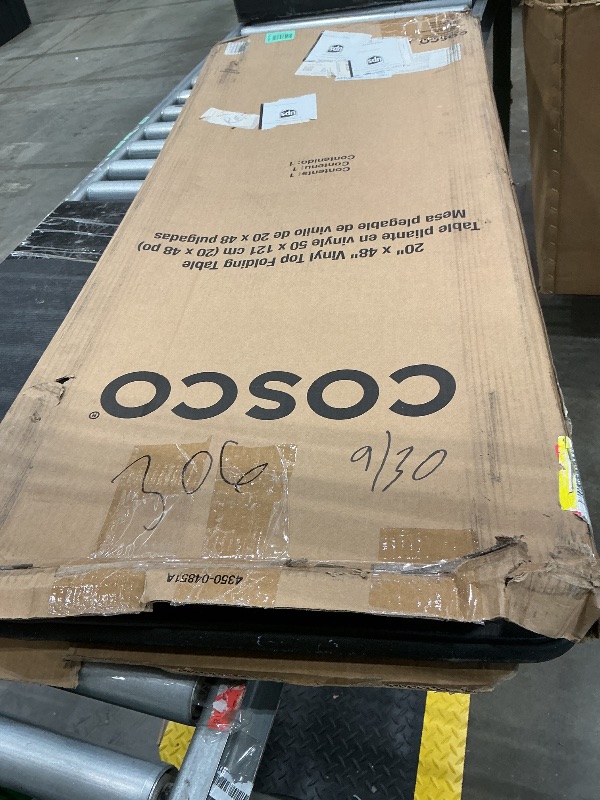 Photo 1 of *MAJOR DAMAGE*
COSCO 20" x 48" Vinyl Top Folding Table, Black