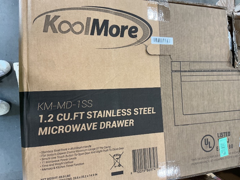 Photo 1 of **Major Damage**
KoolMore 24 Inch Built-in Convection Oven and Microwave Combination with Broil, Soft Close Door, 1000 Watt Power, Stainless Steel Finish, Touch Control LCD Display (KM-CWO24-SS)