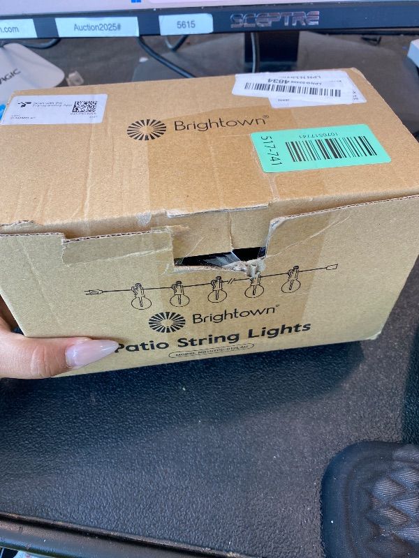 Photo 1 of [CABLE DOES NOT WORK] Brightown Outdoor String Lights 29 Feet G40 LED Patio Lights, Plug-in, 13 Plastic Edison Bulbs(1 Spare), Waterproof Connectable Hanging Light for Backyard Porch Balcony Party Decor, E12 Base, Black