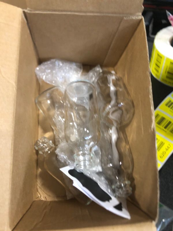 Photo 1 of **SOLD AS IS NO REFUND/RETURN** SEE COMMENTS!~
2oz Small Clear Glass Bottles with Lids, 2 Stainless Steel Funnel, 12 Labels, 1 Chalk Marker, 1 Brush - Reusable Boston Bottle for Juice, Ginger Shot, Wellness, Oils, Liquids, Leakproof Travel Bottle