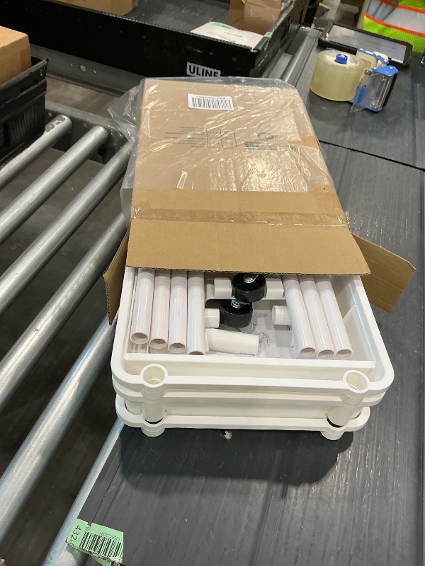 Photo 1 of **UNTESTED**
SUNALLY 3 Tier Rolling Cart with Drawer, Bathroom Storage Organizer with 2 Lockable Wheels, Multifunctional Rolling Storage Cart for Bathroom, Kitchen, Office, Craft, Makeup, Baby Essentials, White