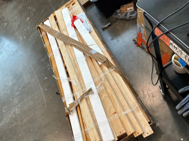 View 2 of [Open Box, check live photos] Bme Aurelia King Solid Wood Bed Frame with Rattan Headboard - Bohemian & Mid Century Modern Style - Wood Slat Support - No Box Spring Needed - Easy Assembly - Caramel