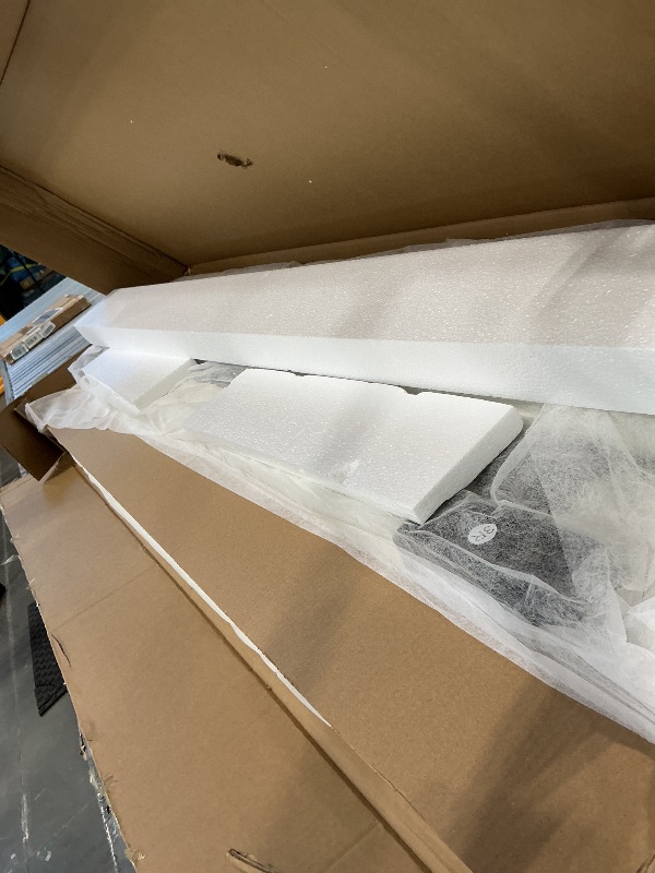 Photo 1 of **UNTESTED**
Merax Queen Bed Frame with Wingback Headboard, Low Profile Platform Bed, Linen Fabric, No Box Spring Needed, Wood Slat Support, Easy Assembly, Beige
