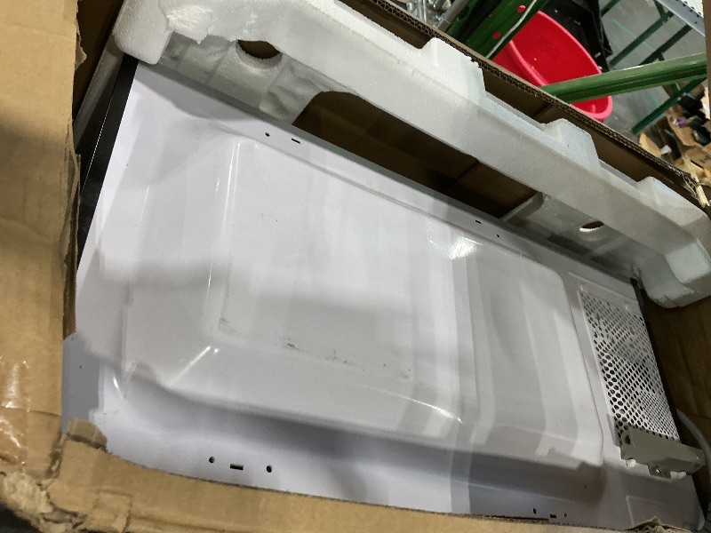 Photo 1 of [FOR PARTS] [HEAVY DAMAGE] Toshiba ML-EM62P(SS) Large Countertop Microwave with Smart Sensor, 6 Menus, Auto Defrost, ECO Mode, Mute Option & 16.5" Position Memory Turntable, 2.2 Cu Ft, 1200W, Stainless Steel