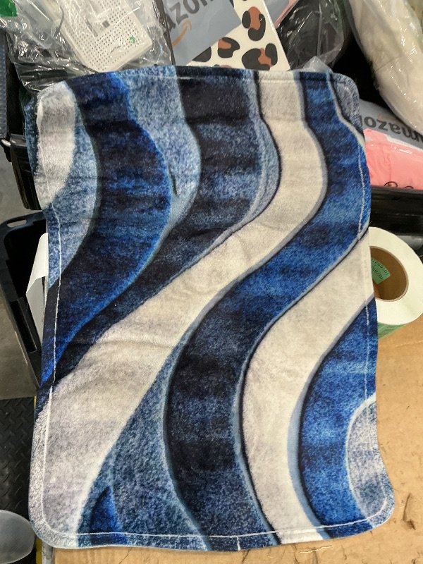 Photo 1 of [DIRTY] 2305 Geometric Abstract Blue 2x3 Area Rugs for Entryway