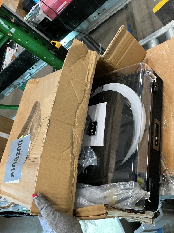 Photo 1 of [Minor Damage SPEAKER IS FUZZY]LP&No.1 Record Player with Built-in Stereo Speakers, LED Control, 3-Speed Belt-Drive Vinyl Turntable with USB Playback & Recording, Wireless Input & Output, Auto Stop, Pitch Control | Black