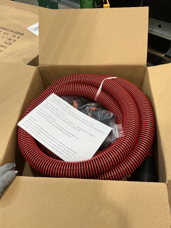 Photo 1 of 16FT Shop Vac Hose, Dust Collection Hose Kit for Home&Shop Vacuums System with 6 Adapters for Woodworking Power Tool & Sander, Compatible with festool/dewalt/bosch/ryobi/makita, etc Most Multi-Brands