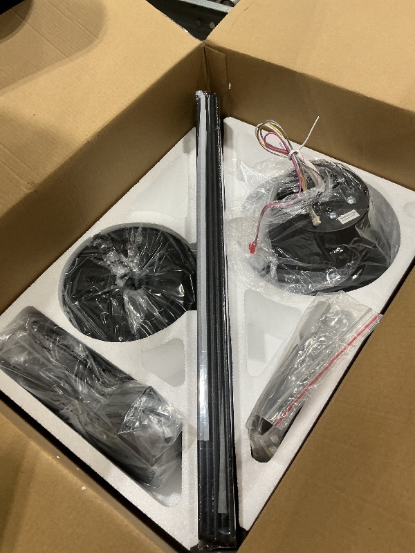 Photo 1 of **UNTESTED**
52 Inch Ceiling Fan with Lights and Remote, 30W 12" LED Panel Flush Mount Ceiling Fan, 6-Speed Quiet DC Motor Modern Low Profile Ceiling Fan with Reversible Blades for Bedroom, Living Room, Patio