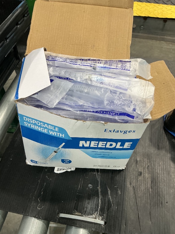 Photo 1 of 100 Pack Disposable 3ml/cc Lab Syringes with 23Ga 1 Inch Needle Luer Lock, Individually Sealed Packed