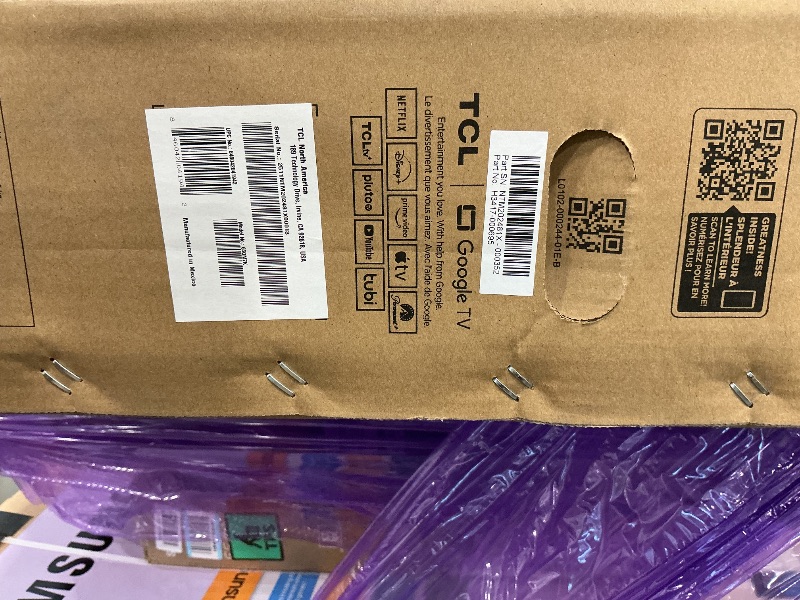 Photo 1 of ** NO RETURN FINAL SALE PARTS**
TCL 65 Inch Class QM7K Series | Mini LED QLED 4K HDR | 65QM7K, 2025 Model | 120HZ-144HZ Anti Reflective Screen Smart Google TV Dolby Atmos Onkyo Audio | Voice Remote Alexa Gaming Streaming Television MISSING LEGS, HAS POWE