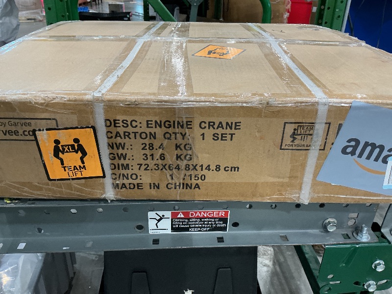 Photo 1 of ** MISSING PARTS**
Hydraulic Engine Hoist, 2 Ton Folding Cherry Picker Shop Crane with Telescopic Boom & 6 Casters, Heavy-Duty Engine Hoist Crane Lift for Garage, Workshop, Automotive Repair, Red SECURITY STRAPS STILL ON PERFECT ITEM