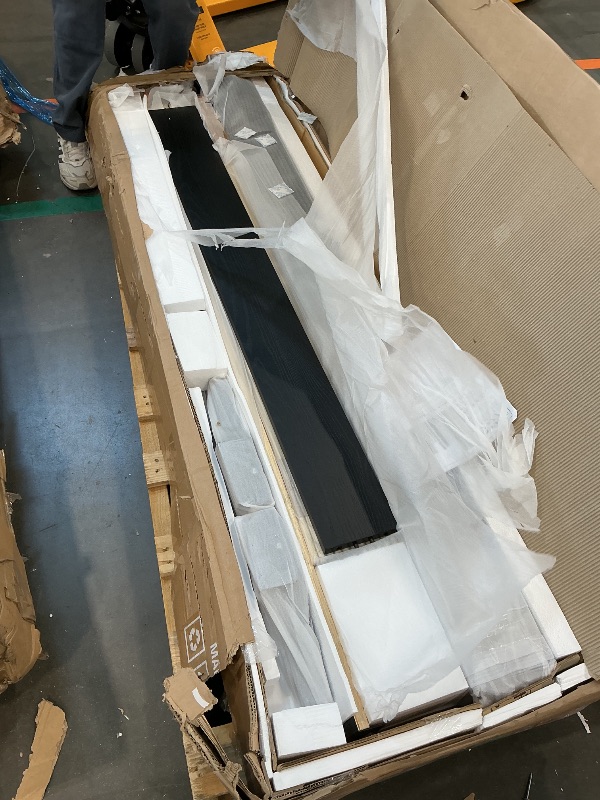 Photo 1 of ***UPDATED 5/22*** NTC Ruby Wooden Bed Frame with Headboard and Natural Rattan, Solid Oak Foundation with Silent Slats, 1000 Lb Capacity, Effortless Assembly, Queen - Burnt Black